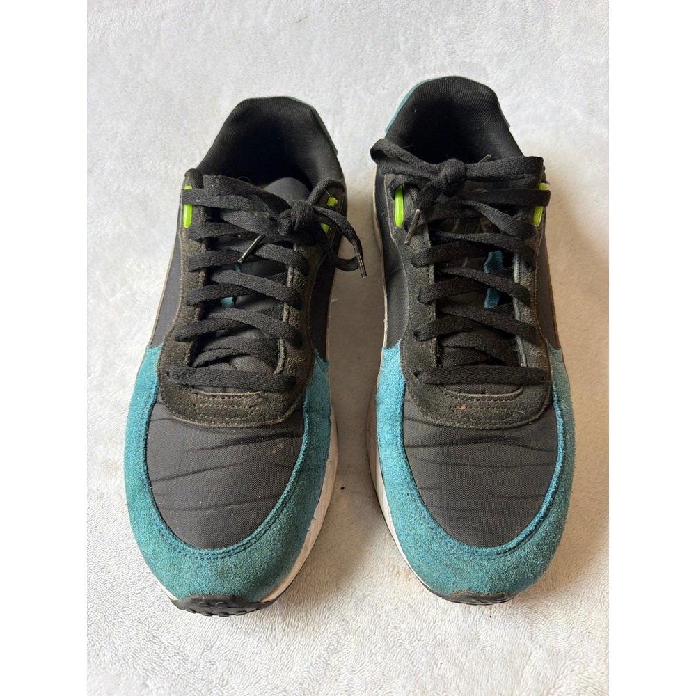 Puma Wild Rider Rollin Men 13 Black Teal Green Good 381517-07 Suede Mesh Sneaker
